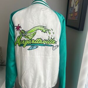 Margaritaville Embroidered Logo Satin Bomber Jacket Size XXL Fits Like A Large